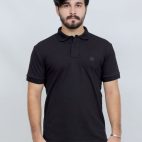 391 Black Color Polo T Shirt Plain Half Sleeves