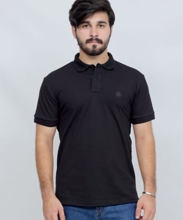 391 Black Color Polo T Shirt Plain Half Sleeves