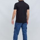 391 Black Color Polo T Shirt Plain Half Sleeves Back