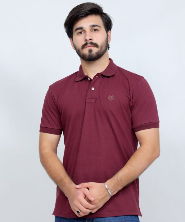 391 Maroon Color Polo T Shirt Half Sleeves