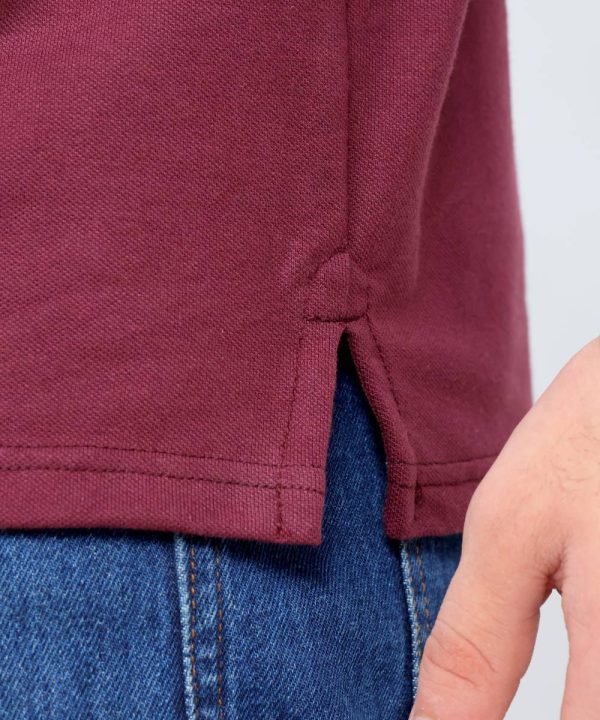 391 Maroon Color Polo T Shirt Half Sleeves Side Bottom