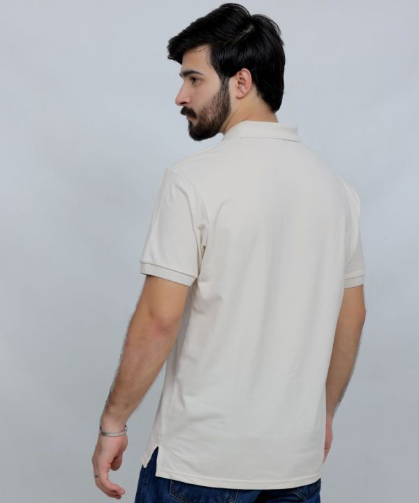 391 Off-White Polo T Shirt Plain Half Sleeves Back