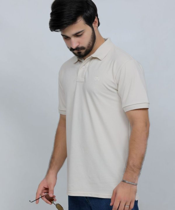 391 Off-White Polo T Shirt Plain Half Sleeves Side
