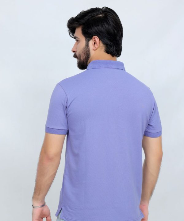 391 Polo T Shirt Plain Half Sleeves Lavender back side