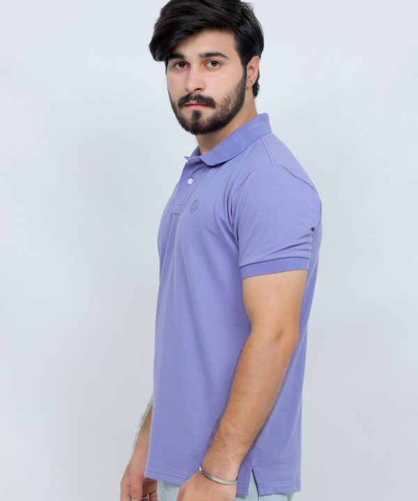 391 Polo T Shirt Plain Half Sleeves Lavender side