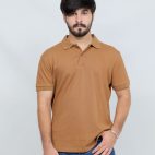 391 Rust Color Polo T Shirt Plain Half Sleeves