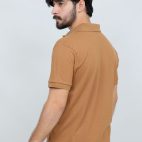 391 Rust Color Polo T Shirt Plain Half Sleeves Back