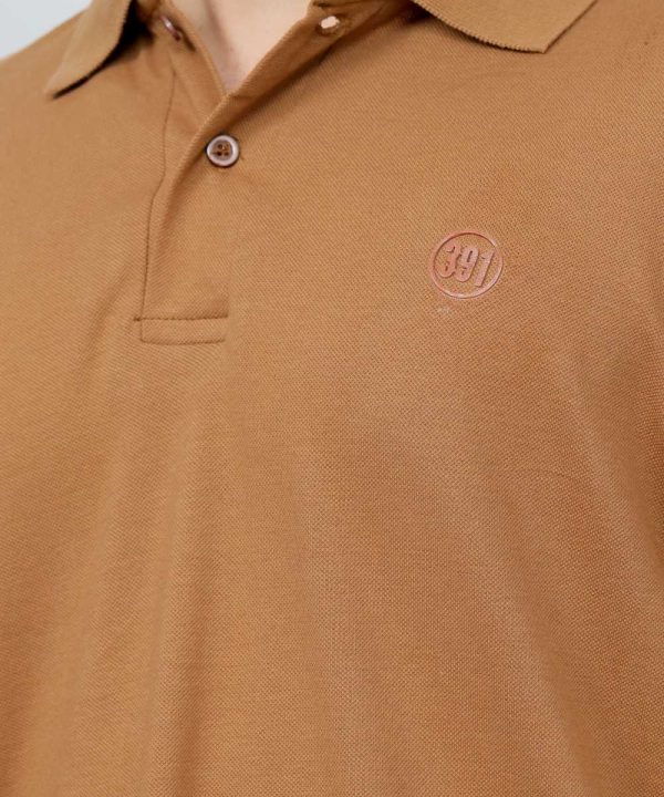 391 Rust Color Polo T Shirt Plain Half SleevesFront Close