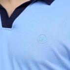 391 Sky Blue With Navy Color Polo T Shirt Close